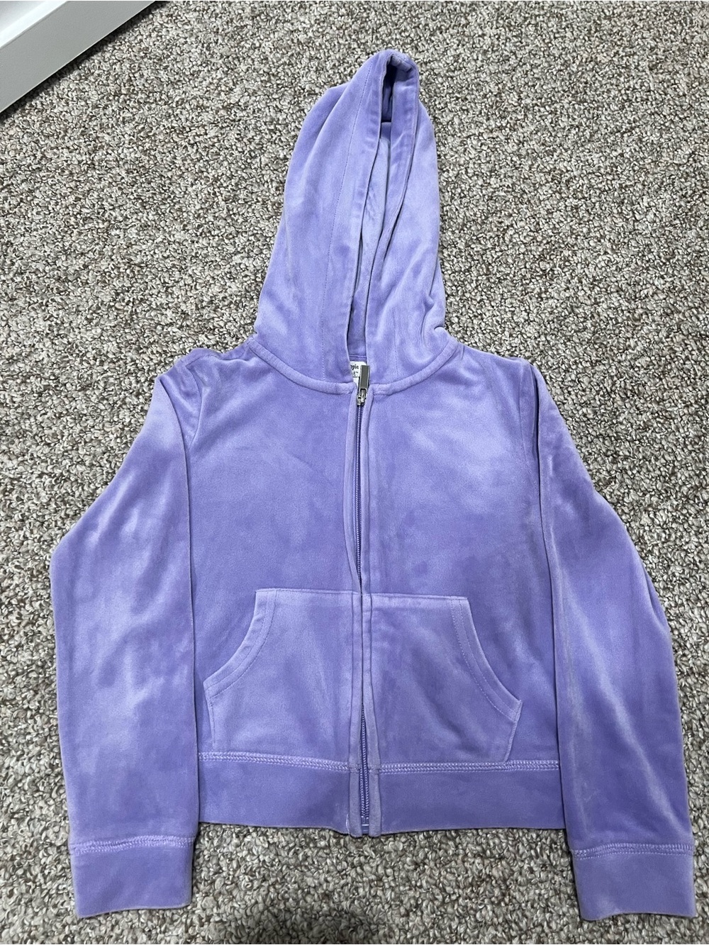 Haute Hippie Kids Style Purple Velour Hoodie & Shorts Set Girls Size 6 - Picture 5 of 8